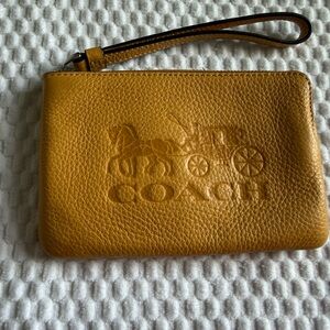 Coach Mustard Leather Wristlet